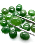 Jade Oval Cabs - 9X11 mm Size - Pack of 4 Pcs - AAA Quality - Natural Russian Jade Cabochons