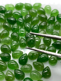 Jade Pear Cabs - 5x7 mm Size - Pack of 6 Pcs - AAA Quality - Natural Russian Jade Cabochons - Origin Russia