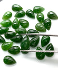 Jade Pear Cabs - 8x12 mm Size - Pack of 4 Pcs - AAA Quality - Natural Russian Jade Cabochons - Origin Russia