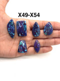 Purple Turquoise Cabochon Code# X49-X54 AAA Quality - Natural Turquoise Cabs -