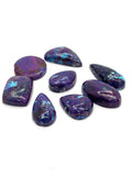 Purple Turquoise Cabochon Mix Shape. Pack of 8 Pcs. Code# 4 AAA Quality - Natural Turquoise Cabs -
