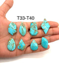 Turquoise Cabochon • Code T33- T40 • AAA Quality • Natural Turquoise Cabs • Turquoise Pendant