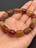 Multi Rutile Bracelet •Size 10X14 mm • Code #D2• AAA Quality •Weight 33.5 gm. Natural Rutilated Quartz Bracelet, barrel shape