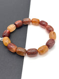 Multi Rutile Bracelet •Size 10X14 mm • Code #D2• AAA Quality •Weight 33.5 gm. Natural Rutilated Quartz Bracelet, barrel shape