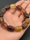 Multi Rutile Bracelet •11x15 mm Size • Code #D4• AAA Quality •Weight 42 gm. Natural Rutilated Quartz Bracelet