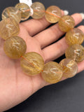 Golden Rutile Bracelet • 19-20 mm Size • Code J5 • Weight 119 gm - 4A Quality • Natural Rutilated Quartz Bracelet