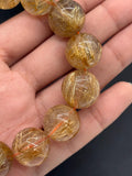 Golden Rutile Bracelet • 16.50 mm Size • Code J1 • Weight 86.2 gm - 4A Quality • Natural Rutilated Quartz Bracelet