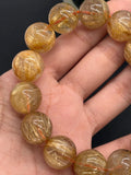 Golden Rutile Bracelet • 16.50 mm Size • Code J1 • Weight 86.2 gm - 4A Quality • Natural Rutilated Quartz Bracelet