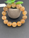 Golden Rutile Bracelet • 16.50 mm Size • Code J1 • Weight 86.2 gm - 4A Quality • Natural Rutilated Quartz Bracelet