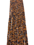 4mm Tiger Eye Roundel Faceted Beads 40 cm Length AAA quality - Natural Tiger Eye Beads