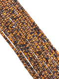 4mm Tiger Eye Roundel Faceted Beads 40 cm Length AAA quality - Natural Tiger Eye Beads