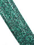 4 mm Malachite Roundel Faceted Beads , Length of strand 40 cm - Top Quality , Natural Malachite Beads- Dark Green Color