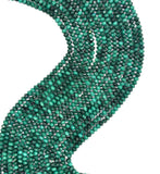 4 mm Malachite Roundel Faceted Beads , Length of strand 40 cm - Top Quality , Natural Malachite Beads- Dark Green Color