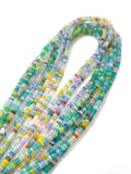 Green Ethiopian Opal Roundel Beads 3 MM size, 16 Inch Strand, AAA Quality,- Ethiopian opal heated color.