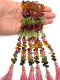 Tourmaline pear shape Beads - 5x7 mm Size - AAA Quality - Natural Multi Tourmaline Briolette. length 8"