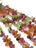 Tourmaline pear shape Beads - 5x7 mm Size - AAA Quality - Natural Multi Tourmaline Briolette. length 8"