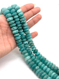 Amazonite Roundel 12mm Beaded. CODE 1 . Length in 14 Inch, Amazonite AAA quality Natural Amazonite beads