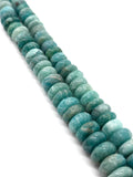 13 mm Amazonite Roundel Beaded. CODE 2 . Length in 14", Amazonite AAA quality Natural Amazonite beads