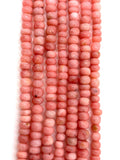 Pink Opal Rondelle Beads 7-9 mm AAA quality beads - Length 14"- Peruvian Pink Opal Roundel, origin Peru
