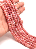 Pink Opal Rondelle Beads 7-9 mm AAA quality beads - Length 14"- Peruvian Pink Opal Roundel, origin Peru