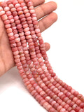 Pink Opal Rondelle Beads 7-9 mm AAA quality beads - Length 14"- Peruvian Pink Opal Roundel, origin Peru