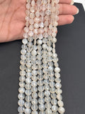 white Moonstone Faceted Coin 8 mm , Natural Moonstone . good quality faceted beads