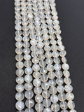 white Moonstone Faceted Coin 8 mm , Natural Moonstone . good quality faceted beads