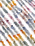 Multi sapphire faceted Drop 2.5X3.5 mm Size - AAA Quality - 6 Inch length - Natural Multi sapphire Briolette