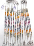Multi sapphire faceted Drop 2.5X3.5 mm Size - AAA Quality - 6 Inch length - Natural Multi sapphire Briolette