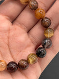 Multi Rutile Bracelet •9 mm Size • Code #M6• AAA Quality •Weight 22.4 gm. Natural Rutilated Quartz Bracelet