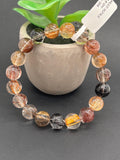 Multi Rutile Bracelet • 10.80 mm Size • Code #M9• AAA Quality •Weight 32.2 gm. Natural Rutilated Quartz Bracelet