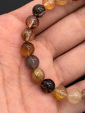 Multi Rutile Bracelet • 8 mm Size • Code #M2• AAA Quality •Weight 15.3 gm. Natural Rutilated Quartz Bracelet