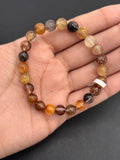 Multi Rutile Bracelet • 8 mm Size • Code #M2• AAA Quality •Weight 15.3 gm. Natural Rutilated Quartz Bracelet