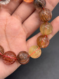 Multi Rutile Bracelet • 14 mm Size • Code #M15• AAA Quality •Weight 62 gm. Natural Rutilated Quartz Bracelet