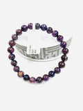 Sugulite Bracelet 7.50 mm Size • Code #S1 • AAA Quality • Sugulite Round Bracelet 7.5 Inch Length • Natural Sugulite - Purple Color