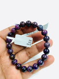 Sugulite Bracelet 8 mm Size • Code #S2 • AAA Quality • Sugulite Round Bracelet 7.5 Inch Length • Natural Sugulite - Purple Color