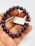 Sugulite Bracelet 8 mm Size • Code #S4 • AAA Quality • Sugulite Round Bracelet 7.5 Inch Length • Natural Sugulite - Purple Color