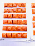 12/14 mm Spiny Oyster Shell Square Cabs • Pack of 2 Pcs • AAA Quality • Natural Shell Cabochon • Orange/ Color