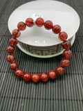 Red Rutile Round Bracelet • 10 mm Size • Code #A14 • AAA Quality • Natural Rutilated Quartz Bracelet