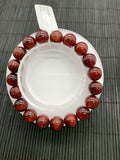 Red Rutile Round Bracelet • 10.5 mm Size • Code #A15 • AAA Quality • Natural Rutilated Quartz Bracelet