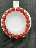 Red Rutile Round Bracelet • 10.50 mm Size • Code #A17 • AAA Quality • Natural Rutilated Quartz Bracelet