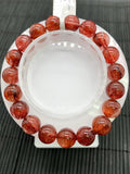Red Rutile Round Bracelet • 10.50 mm Size • Code #A17 • AAA Quality • Natural Rutilated Quartz Bracelet