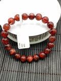 Red Rutile Round Bracelet • 9 mm Size • Code #B5 • AA Quality • Natural Rutilated Quartz Bracelet