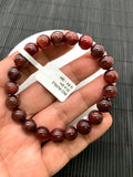 Red Rutile Round Bracelet • 9 mm Size • Code #B7 • AA Quality • Natural Rutilated Quartz Bracelet