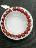 Red Rutile Round Bracelet • 9 mm Size • Code #B9 • AA Quality • Natural Rutilated Quartz Bracelet