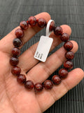 Red Rutile Round Bracelet • 9 mm Size • Code #B10 • AA Quality • Natural Rutilated Quartz Bracelet