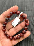 Red Rutile Round Bracelet • 9 mm Size • Code #B10 • AA Quality • Natural Rutilated Quartz Bracelet