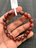 Red Rutile Round Bracelet • 9 mm Size • Code #B11 • AA Quality • Natural Rutilated Quartz Bracelet