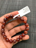 Red Rutile Round Bracelet • 9 mm Size • Code #B11 • AA Quality • Natural Rutilated Quartz Bracelet
