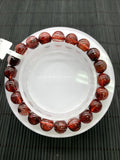 Red Rutile Round Bracelet • 9 mm Size • Code #B12 • AA Quality • Natural Rutilated Quartz Bracelet